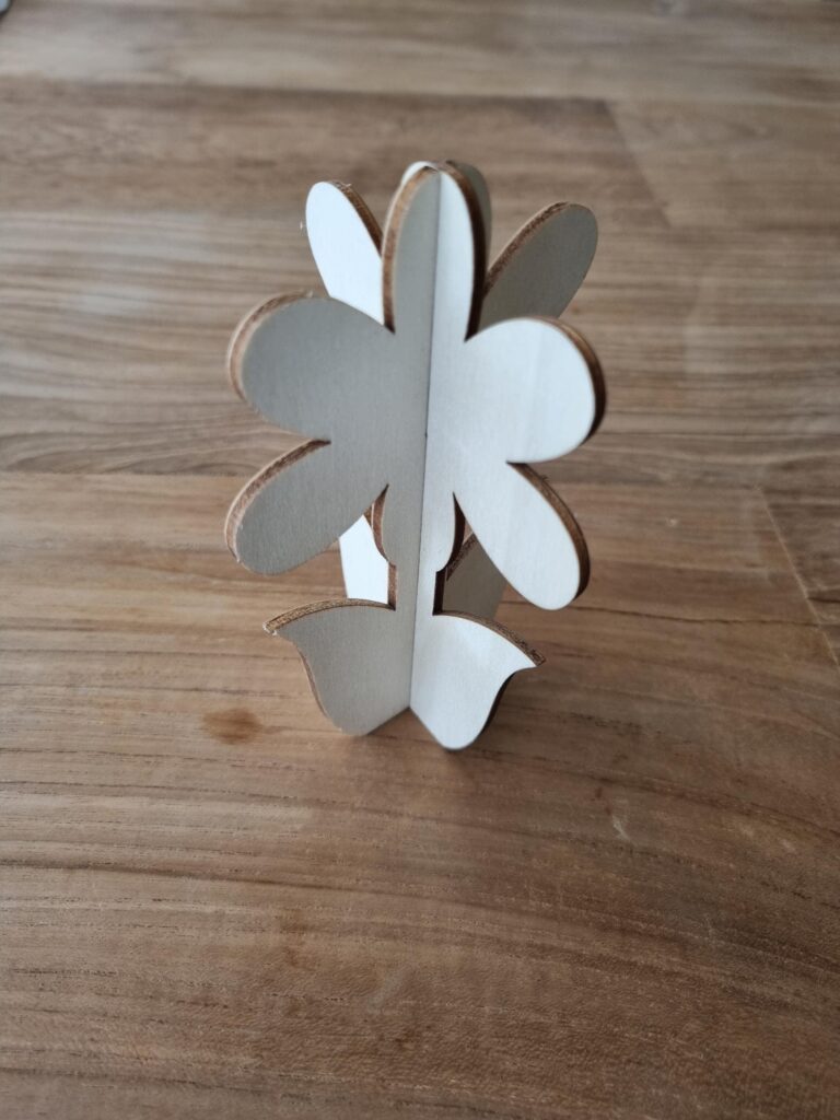 Houten 3D bloem